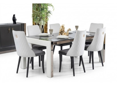 Ontwerp Luxe Tafels Eetkamer Italiaanse Meubelen Tafel Armstoel 6x Stoelen Nieuw