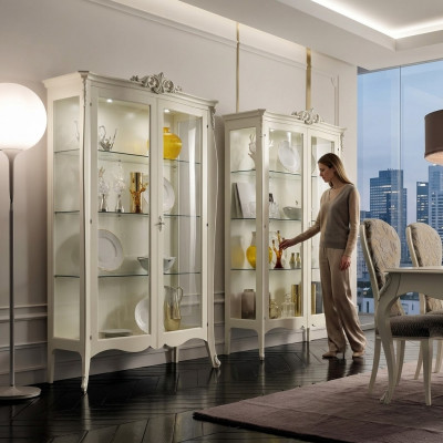 Vitrine Massief Houten Meubels Glazen Kast Kasten Vitrines Woonkamer Dressoir Nieuw