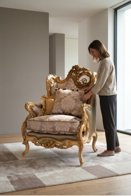 Fauteuils Bankstellen Bank Poster Klassiek Stof Klassieke Luxe 1-Zitsbank Meubels