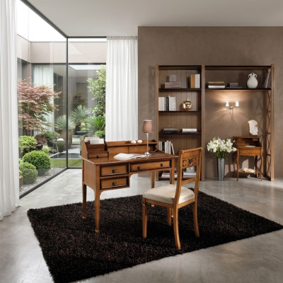 Houten tafel Stoel Tafels 2-delig Inrichting Echt hout Kantoor Bureau Stoel Tafel