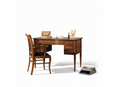 Schrijftafel en stoel van hout met armleuningen Boekenkast Kantoorinrichting Ontwerp Nieuw