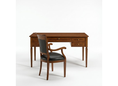 Stoelen bekleding stoel set hout leer rugleuning bank eet zetels tafels 1x Nieuw