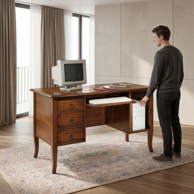 Kantoorcomputertafelmeubelset echt houten bureau Italiaanse inrichting nieuw