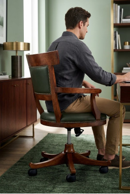 Stoel op wieltjes Woonkamer ontwerp Eetkamerstoelen Hout Armleuningen Nieuwe bekleding