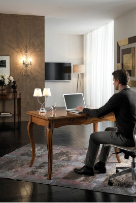 Computertafel Secretaris Bureau Schrijftafel Massief hout Kantoor Tafel Italiaanse Tafels Nieuw
