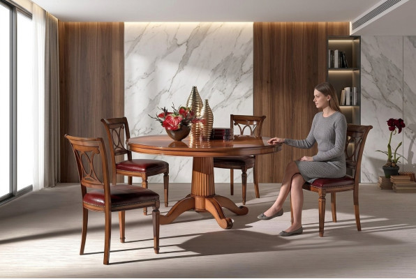 Ronde tafels Meubels Eettafel in antieke stijl Italiaanse eettafels Houten tafels