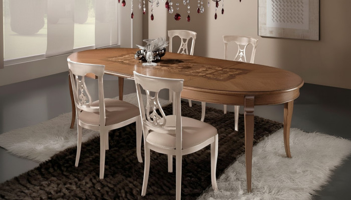 Eetkamerset Eetgroep Klassiek echt hout 4-delige set Stoelcombinatie 4x Stoelen