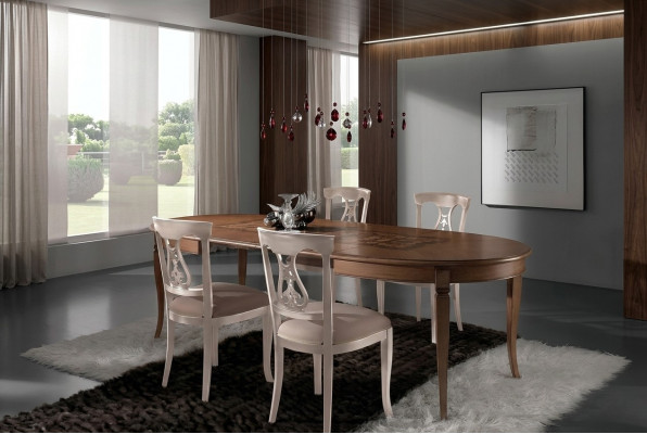 Compleet set eettafel 4x stoelen eetkamer set eetgroep houten tafel tafels 5-delig
