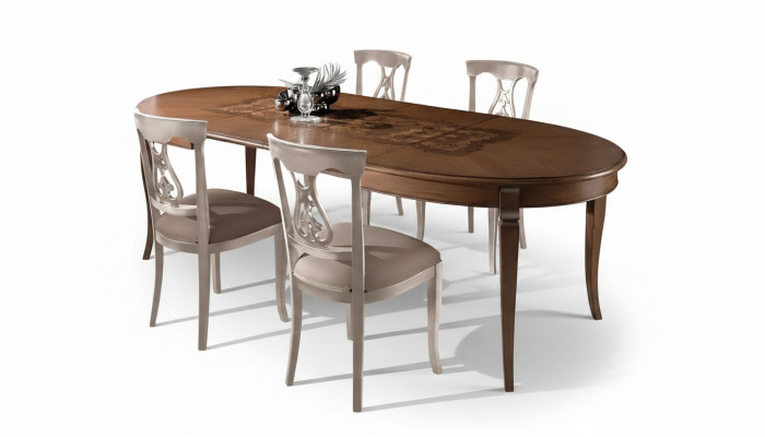 Compleet set eettafel 4x stoelen eetkamer set eetgroep houten tafel tafels 5-delig