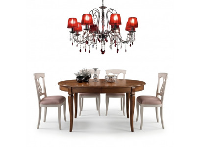 Compleet set eettafel 4x stoelen eetkamer set eetgroep houten tafel tafels 5-delig
