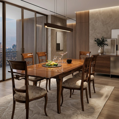Tafel Eetkamer Set Eetgroep Eettafel + 6x Stoelen Stoel Modern Tafels Set
