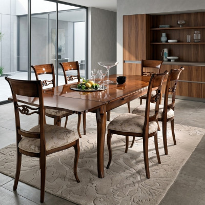 Moderne eettafel schuifdesign van massief hout eettafel echt houten meubels