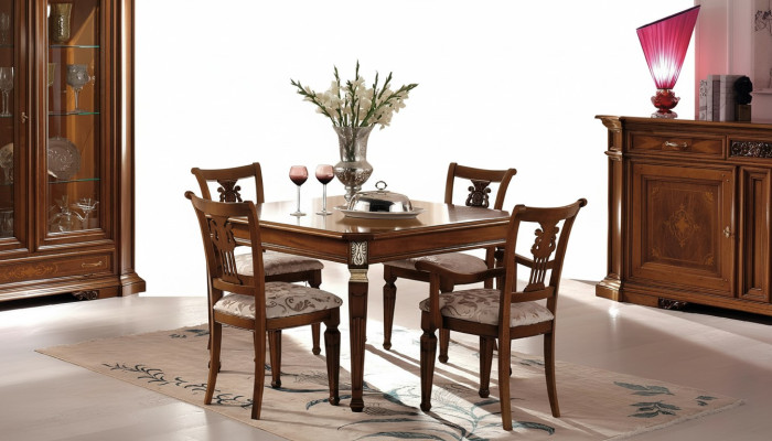 Stel 4x Stoel Stoelen Fauteuil Eetkamer Set Hout Modern Groep Oorfauteuil Meubels