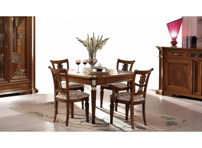 Stel 4x Stoel Stoelen Fauteuil Eetkamer Set Hout Modern Groep Oorfauteuil Meubels