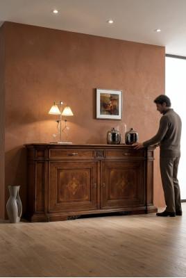 Luxe dressoir hoge kast commodes dressoirs kasten hout bruin Italiaanse meubels