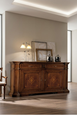 Luxe dressoir hoge kast commodes dressoirs kasten hout bruin Italiaanse meubels