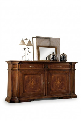 Luxe dressoir hoge kast commodes dressoirs kasten hout bruin Italiaanse meubels