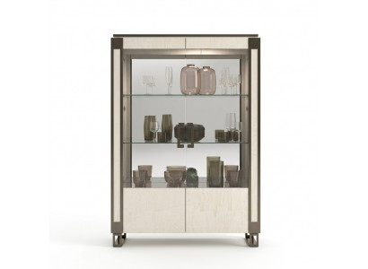 Vitrine 2 deurs kast Vitrines Woonkamer kasten Design kast Meubels Glas Nieuw