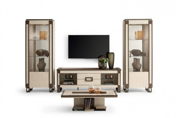 Ontwerp woonkamer wand dressoir 2x vitrine rtv lowboard dressoir 3-delig set woonkamermeubels