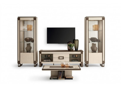 Ontwerp woonkamer wand dressoir 2x vitrine rtv lowboard dressoir 3-delig set woonkamermeubels