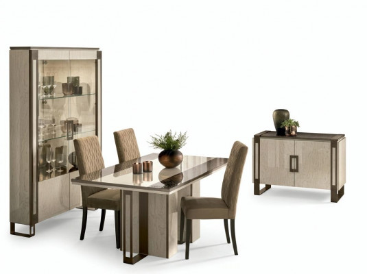 Eetkamerset 3-dlg. Eettafel Vitrine Dressoir modern eetkamer meubelset Italië