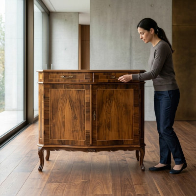 TV Boekenkast Boekenkast voor woonkamer Design plank Bruin in houten legplanken