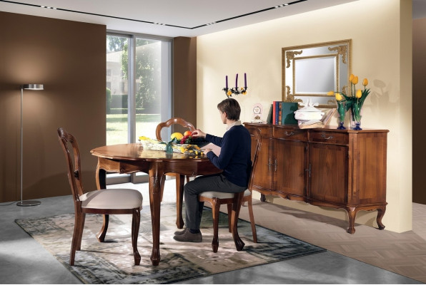 Kast Woonkamer Plank Luxe Hout Ontwerp Dressoir Buffet Zij Bruin Meubels