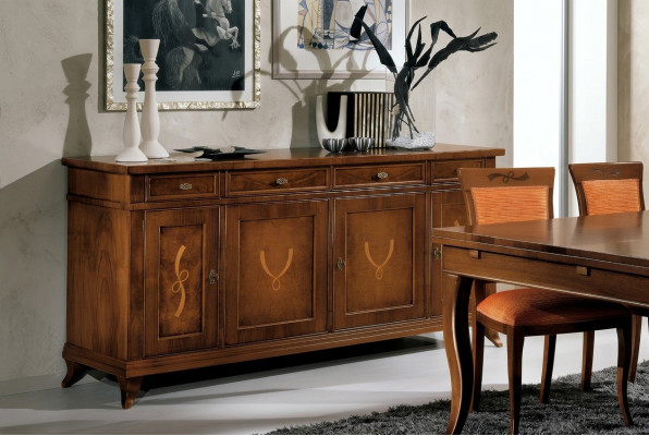 Dressoir commode houten design kast laden klassieke kasten meubels hout nieuw