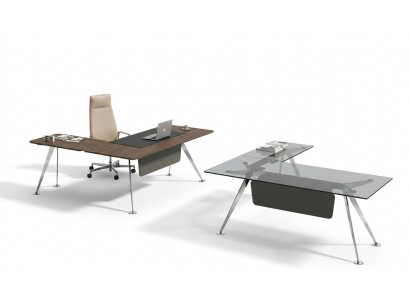 Eckschrijftafel Kantoor bureau Computertafel Kantoor meubels Design meubels Glazen tafel Nieuw