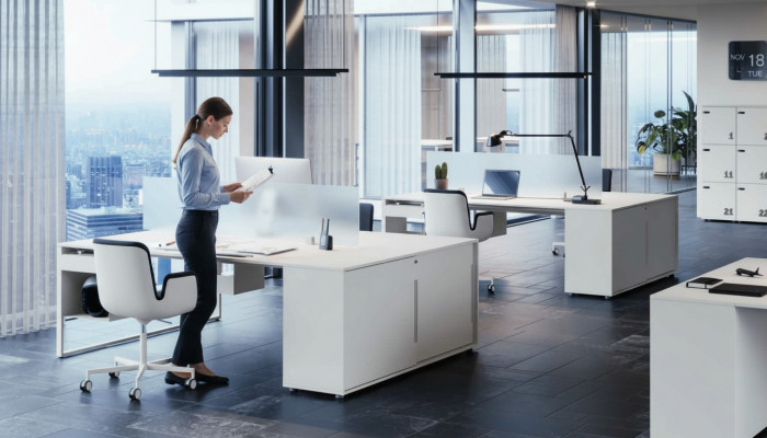Bureau Werktafel Computertafel Dubbele bureau met lade