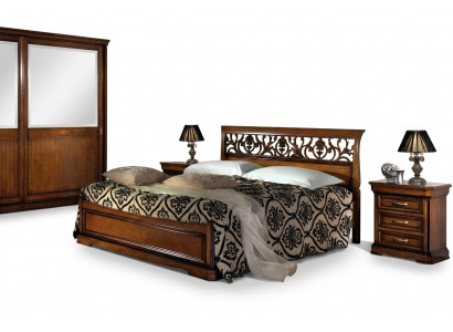 Luxe bed hout slaapkamer set bedden 2x nachtkastje console bijzettafel 3-delig