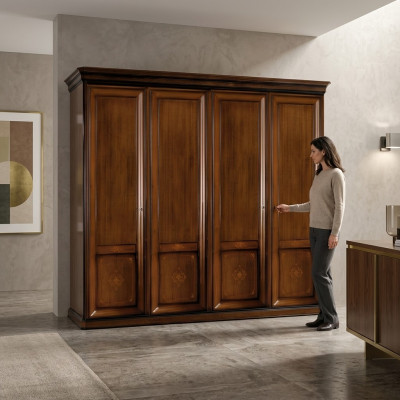 Luxe kast kledingkast Italiaanse meubels slaapkamer massief houten kasten