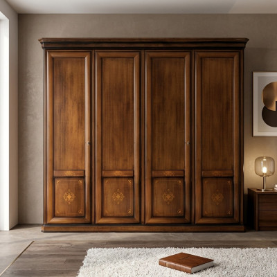 Luxe kast kledingkast Italiaanse meubels slaapkamer massief houten kasten