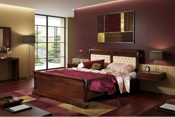 Slaapkamer Bed Nachtkastje Kledingkast Commode Hotel Tweepersoons Nieuwe Set 3-delig.