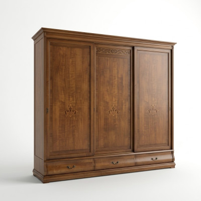Kledingkast zweefdeurkast massief hout luxe kasten Italiaans meubilair