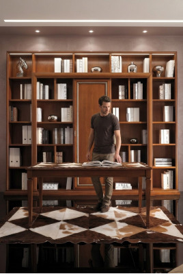 Boekenkast Italiaanse meubels Plank Houten kasten Planken Vitrine Buffet