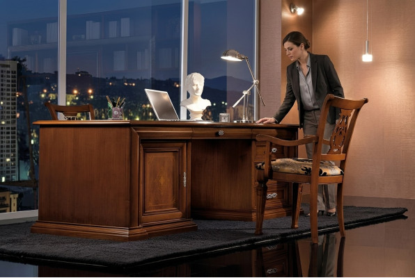 Bureau stoel tafels thuiskantoor tafel massief 2-dlg set kantoor