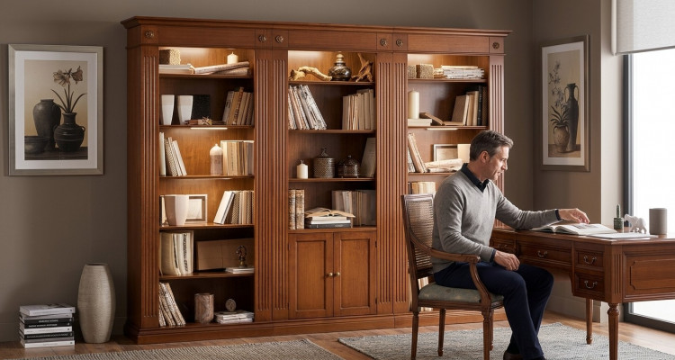 Kast Woonkamer Kast Boekenkast Hout Kantoorkast Kasten Vitrine Italië