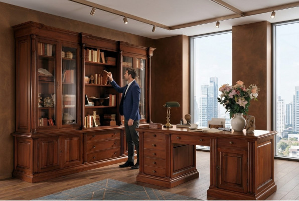 Kantoorkast Boekenkast Houten kast Kantoorrek Kasten Vitrinekast Italiaanse meubels