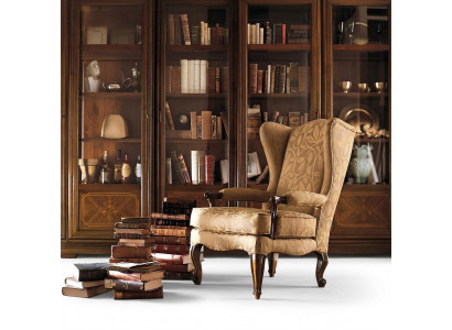 Fauteuil Bibliotheek leesstoel Oorfauteuil Bank Bekleding Italiaanse meubels Luxe