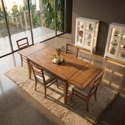 Natuurhouten eettafel Tafel Ontwerp Moderne eetkamer Uitschuifbare tafel Nieuw