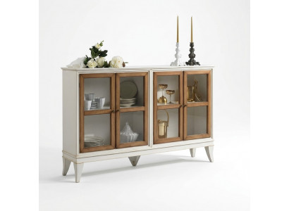 Vitrine dressoir Retro stijl Woonkamerkast Commode Collectie Vitrinekasten Nieuw