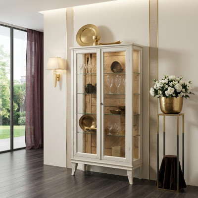 Retro stijl glazen eetkamerkast glazen tafel kast vitrine woonkamer vitrines