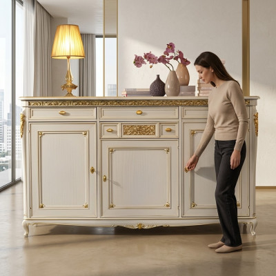 Luxe dressoir buffet sideboard in antieke stijl Italiaanse luxe meubelen