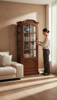 Massief hout dressoir Woonkamer dressoir Dressoir Vaccari cav giovanni Vitrines
