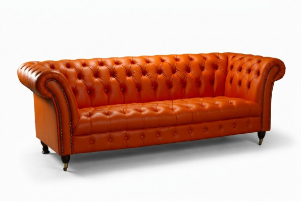 Designerbank 3-zits Chesterfield Bank Gestoffeerde Banken Ontwerp Oranje Direct