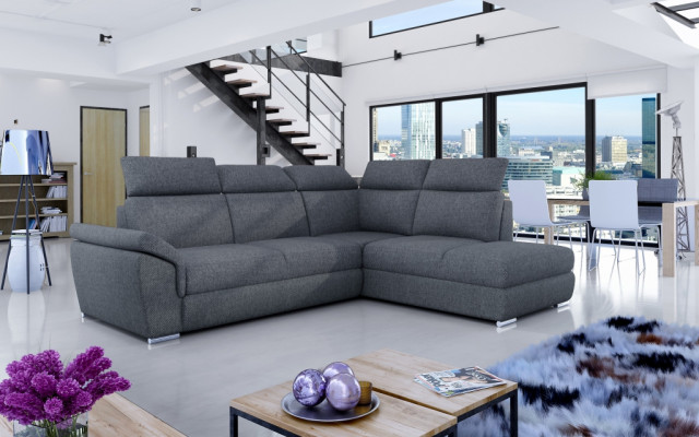 Stoff hoekbank L-vorm bank bank ontwerp bekleding modern textiel slaapfunctie nieuw