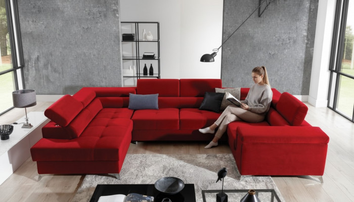 Hoekbank U-vorm Bank Bank Ontwerp Bekleding Slaapbank Bedfunctie Woonlandschap