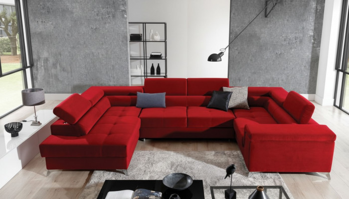 Hoekbank U-vorm Bank Bank Ontwerp Bekleding Slaapbank Bedfunctie Woonlandschap