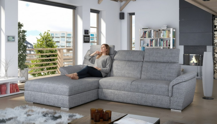 Bankstel woonlandschap hoekbank design modern sofa L-vorm textiel stoffen sofa's.